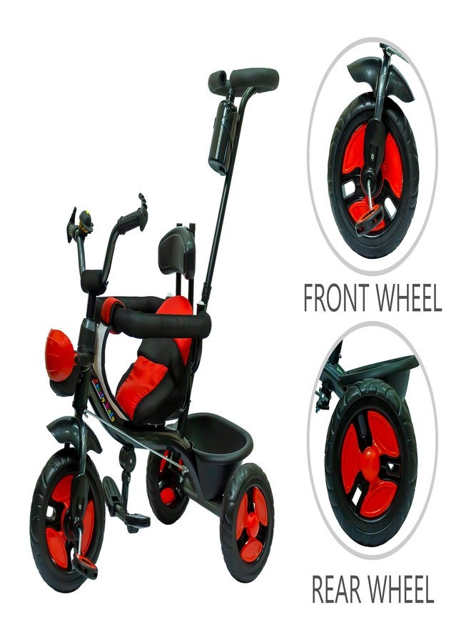 Maanit Kids 3 Wheel Trike with Drinking Bottle, Parental Push Control Handel, Detachable Bell, Children Roadster Tricycle for Toddlers and Kids (Red) - Image 4